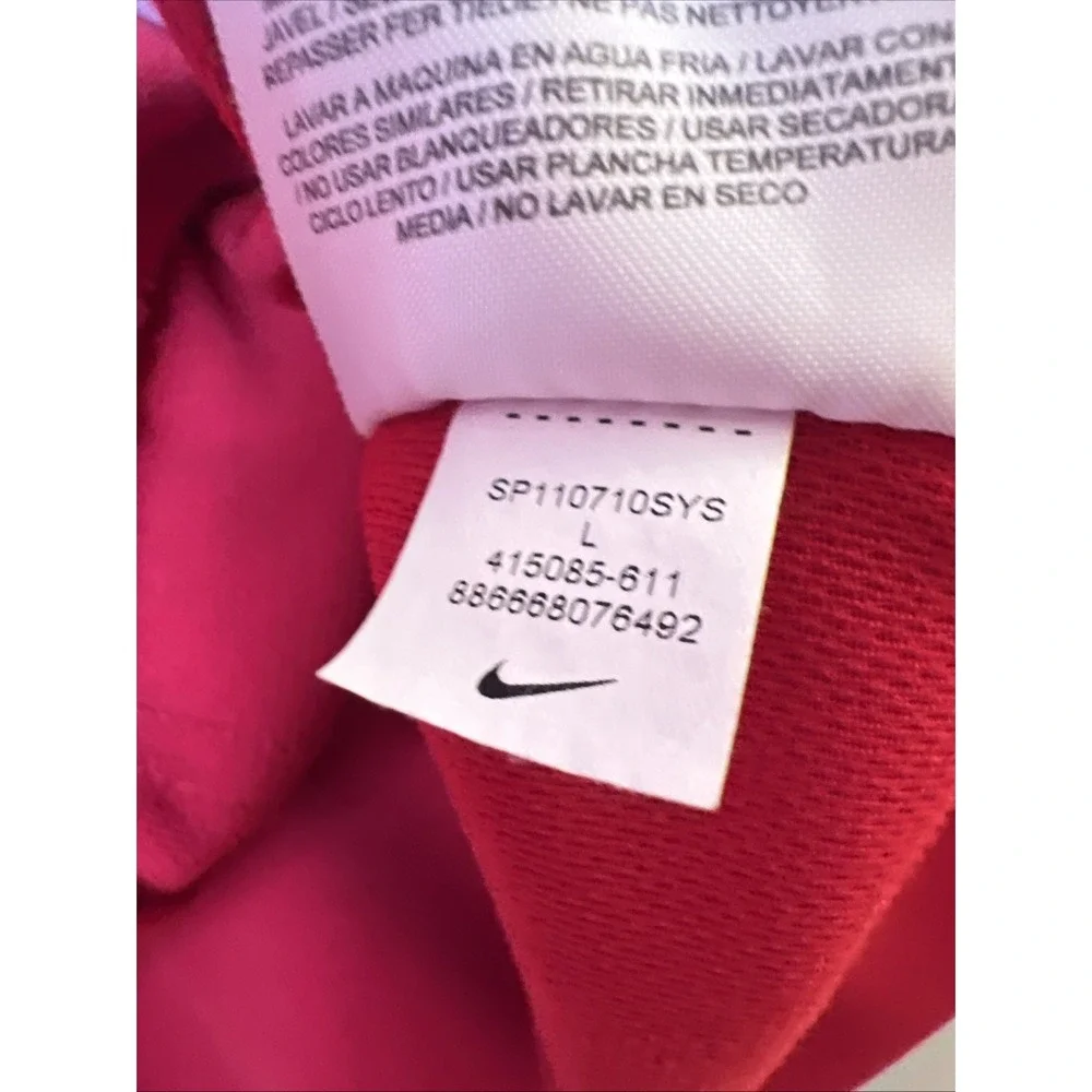 Nike The Athletic Dept Women's Large Red Full Zip Track Jacket White Piping